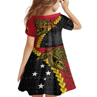 Papua New Guinea Independence Day Family Matching Short Sleeve Bodycon Dress and Hawaiian Shirt Bird-of-paradise Melanesian Tattoo LT03 - Polynesian Pride