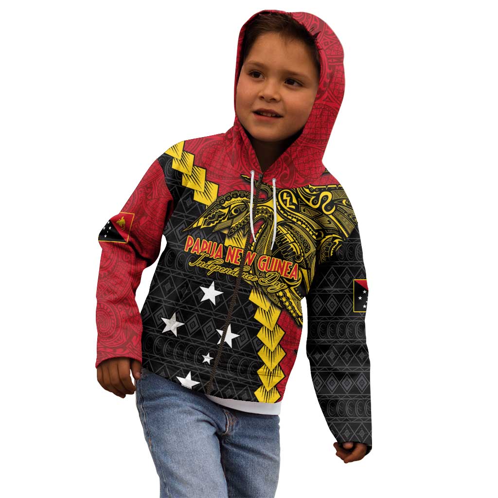 Papua New Guinea Independence Day Kid Hoodie Bird-of-paradise Melanesian Tattoo LT03 - Polynesian Pride