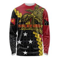 Papua New Guinea Independence Day Long Sleeve Shirt Bird-of-paradise Melanesian Tattoo LT03 Unisex Red - Polynesian Pride