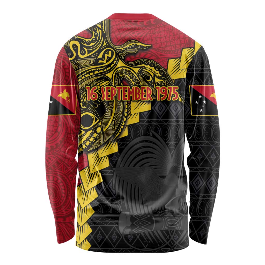 Papua New Guinea Independence Day Long Sleeve Shirt Bird-of-paradise Melanesian Tattoo LT03 - Polynesian Pride