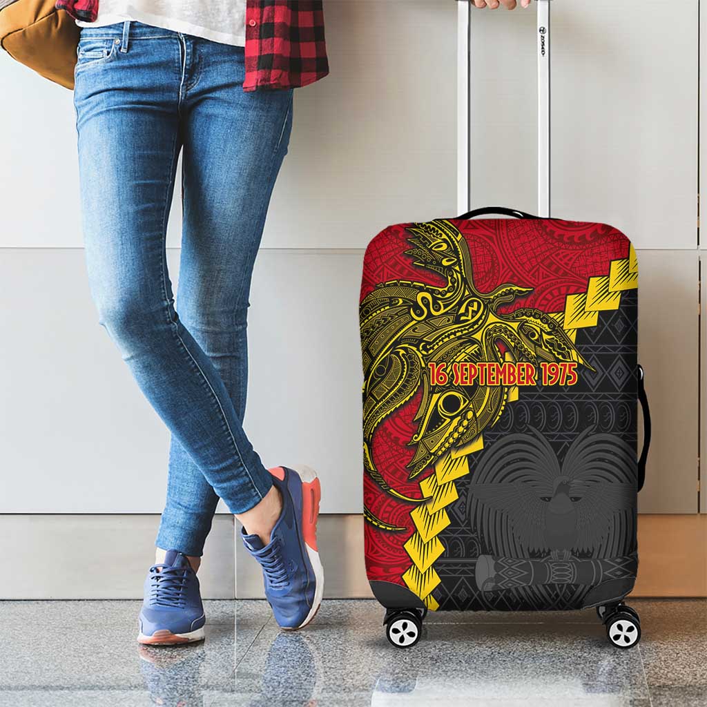 Papua New Guinea Independence Day Luggage Cover Bird-of-paradise Melanesian Tattoo LT03 - Polynesian Pride