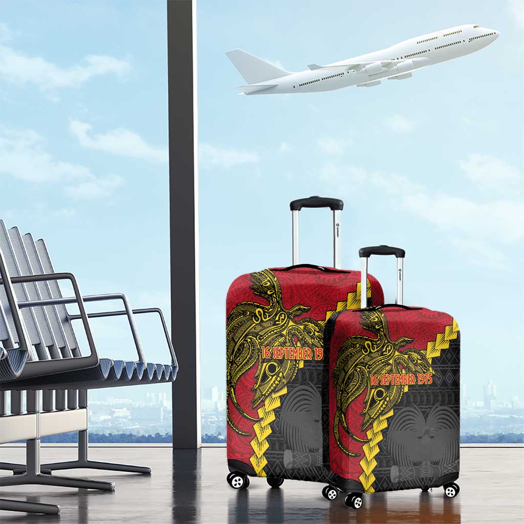 Papua New Guinea Independence Day Luggage Cover Bird-of-paradise Melanesian Tattoo LT03 - Polynesian Pride