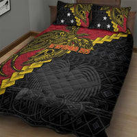 Papua New Guinea Independence Day Quilt Bed Set Bird-of-paradise Melanesian Tattoo LT03 - Polynesian Pride