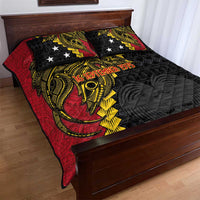 Papua New Guinea Independence Day Quilt Bed Set Bird-of-paradise Melanesian Tattoo LT03 - Polynesian Pride