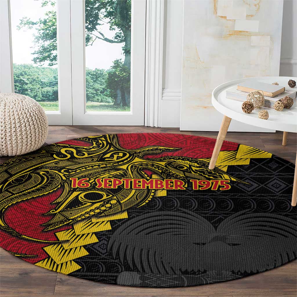 Papua New Guinea Independence Day Round Carpet Bird-of-paradise Melanesian Tattoo LT03 - Polynesian Pride