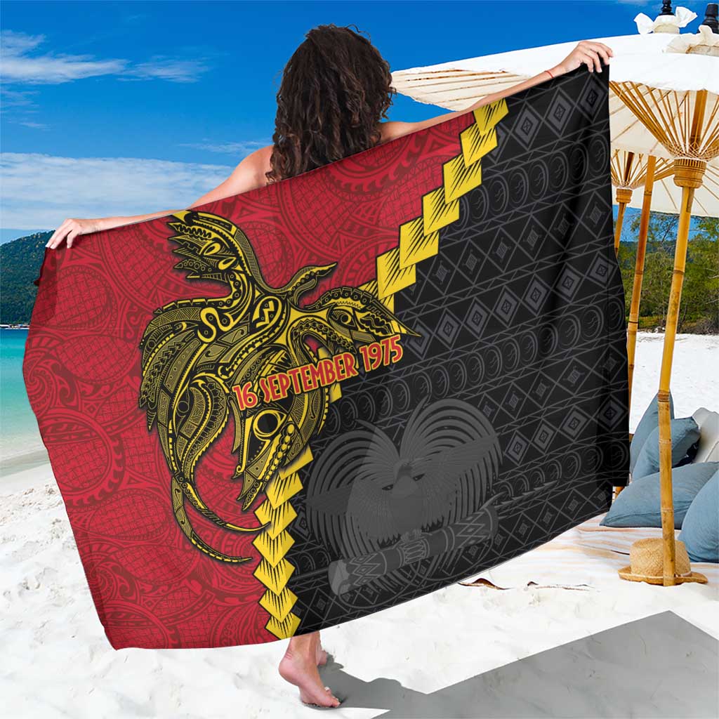 Papua New Guinea Independence Day Sarong Bird-of-paradise Melanesian Tattoo LT03 One Size 44 x 66 inches Red - Polynesian Pride