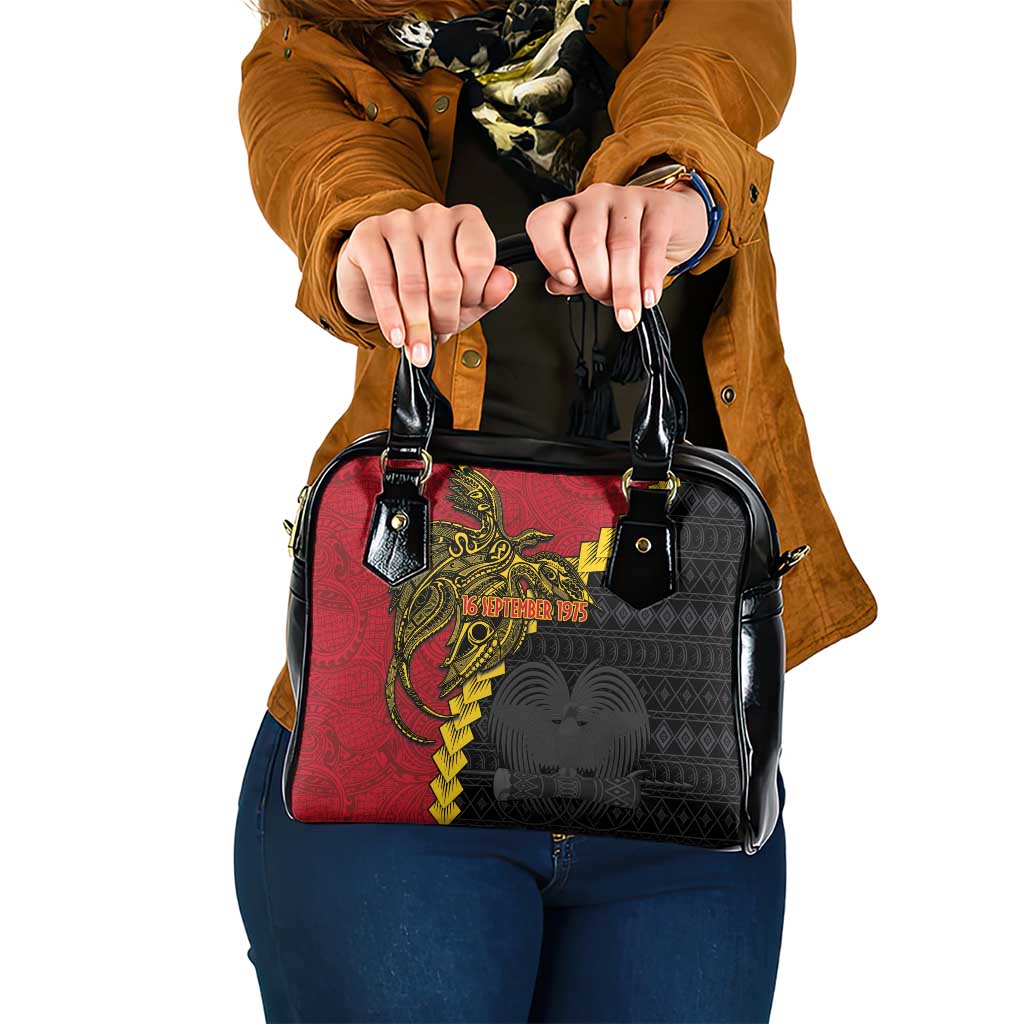 Papua New Guinea Independence Day Shoulder Handbag Bird-of-paradise Melanesian Tattoo LT03 One Size Red - Polynesian Pride