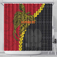 Papua New Guinea Independence Day Shower Curtain Bird-of-paradise Melanesian Tattoo LT03 - Polynesian Pride