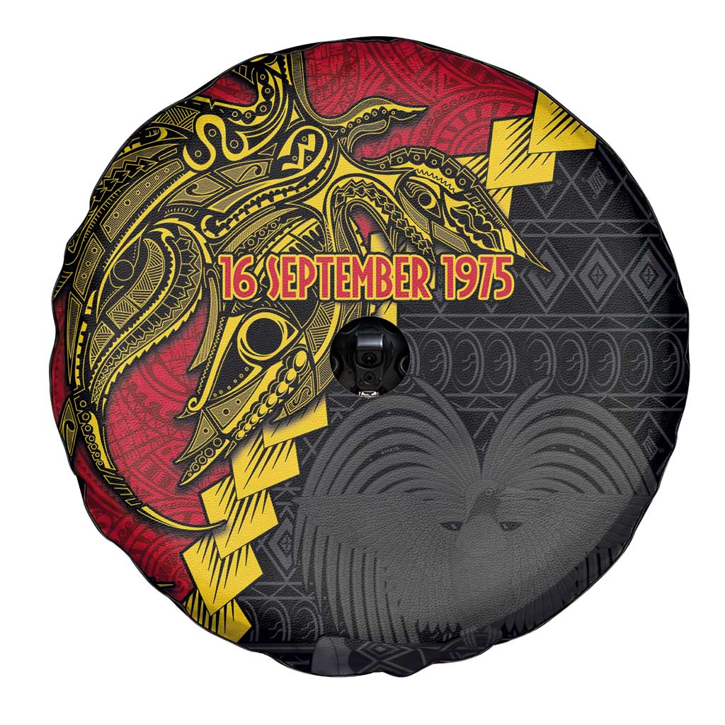 Papua New Guinea Independence Day Spare Tire Cover Bird-of-paradise Melanesian Tattoo LT03 - Polynesian Pride