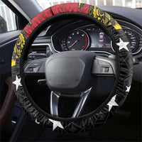 Papua New Guinea Independence Day Steering Wheel Cover Bird-of-paradise Melanesian Tattoo LT03 - Polynesian Pride
