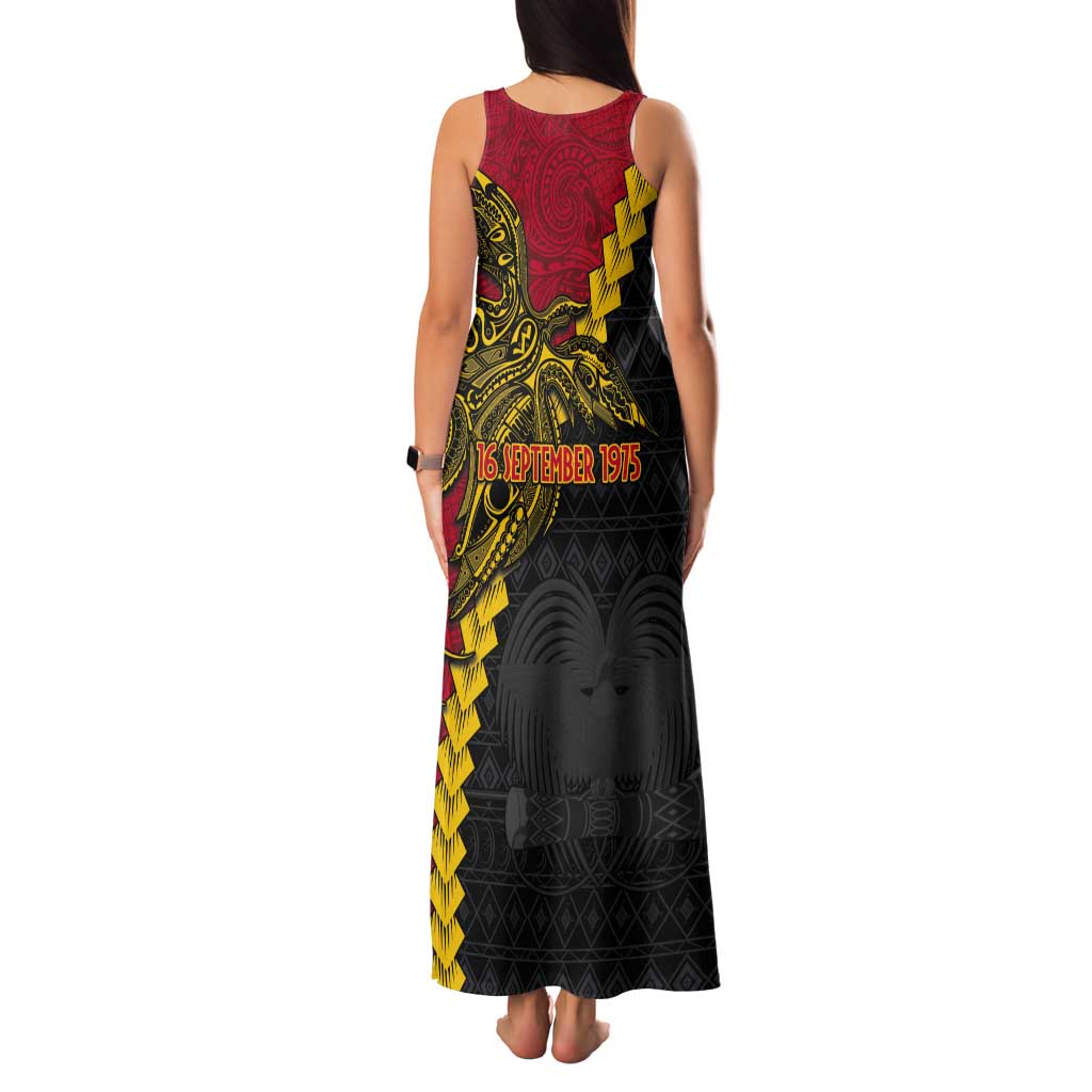 Papua New Guinea Independence Day Tank Maxi Dress Bird-of-paradise Melanesian Tattoo LT03 - Polynesian Pride