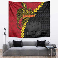 Papua New Guinea Independence Day Tapestry Bird-of-paradise Melanesian Tattoo LT03 Red - Polynesian Pride