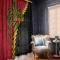 Papua New Guinea Independence Day Window Curtain Bird-of-paradise Melanesian Tattoo LT03 - Polynesian Pride