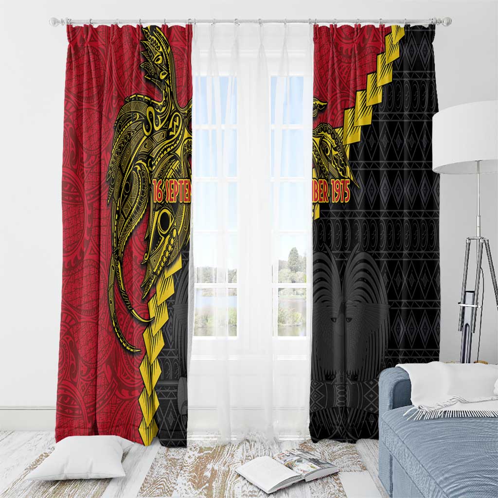 Papua New Guinea Independence Day Window Curtain Bird-of-paradise Melanesian Tattoo LT03 - Polynesian Pride