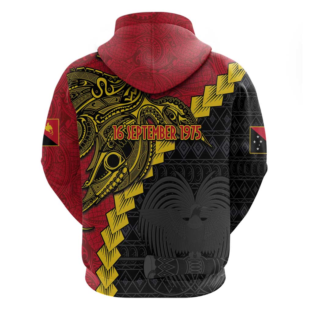 Papua New Guinea Independence Day Zip Hoodie Bird-of-paradise Melanesian Tattoo LT03 - Polynesian Pride