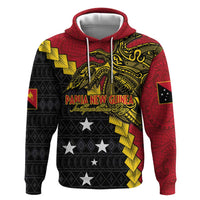 Papua New Guinea Independence Day Zip Hoodie Bird-of-paradise Melanesian Tattoo LT03 Pullover Hoodie Red - Polynesian Pride