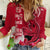 Custom Polynesian Fiji Women Casual Shirt Shark and Hibiscus Tapa Pattern Red Version LT03 Female Red - Polynesian Pride