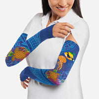 Hawaiian Funny Fruits Sea Animals Arm Sleeves Mango Reef Triggerfish and Pineapple Turtle and Mandarin Jellyfish LT03 - Polynesian Pride