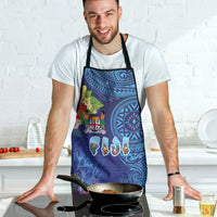 Fiji Day Apron Coral Reef with Tapa Motifs and Hibiscus Ocean Vibe