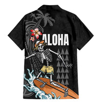 Hawaiian Halloween Skeleton Surfing Family Matching Mermaid Dress and Hawaiian Shirt Polynesian Tribal Tattoo and Hawaiian Pattern LT03 - Polynesian Pride