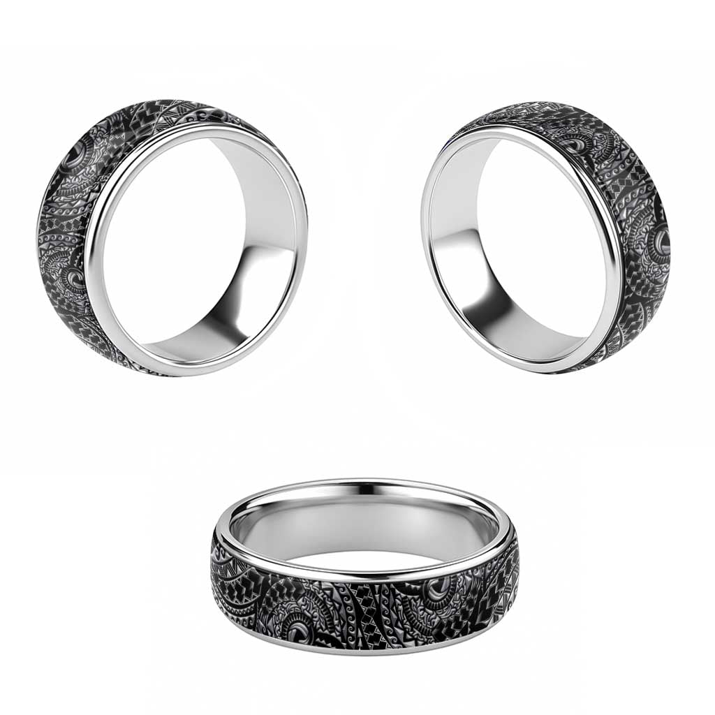 Traditional Polynesian Maori Tattoo Silver Art Classic Ring - Polynesian Pride