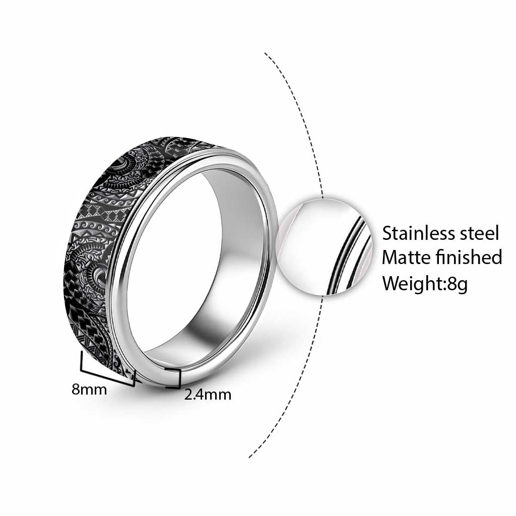 Traditional Polynesian Maori Tattoo Silver Art Classic Ring - Polynesian Pride