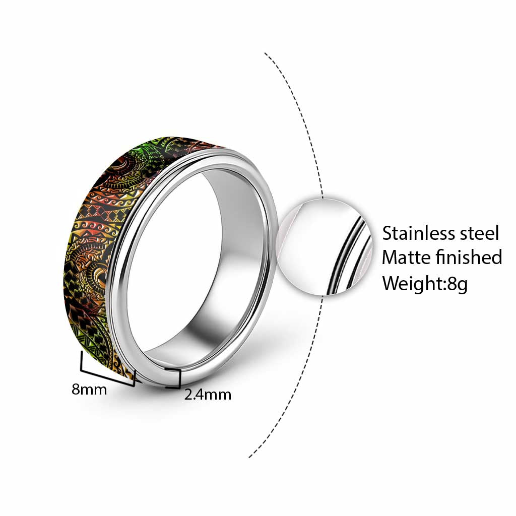 Traditional Polynesian Maori Tattoo Reggae Art Classic Ring - Polynesian Pride