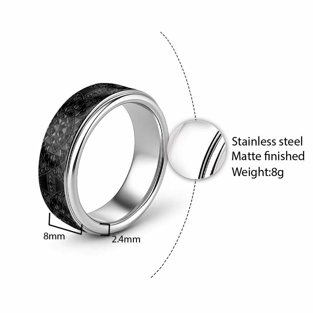 Traditional Samoa Maori Ornament Style Black Art Classic Ring - Polynesian Pride