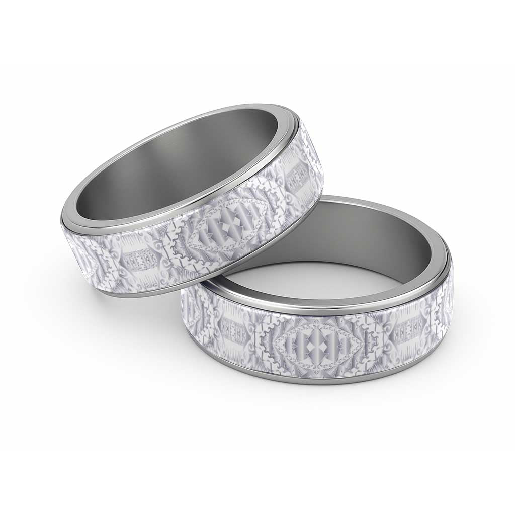 Traditional Samoa Maori Ornament Style White Color Classic Ring LT03 Sliver White - Polynesian Pride