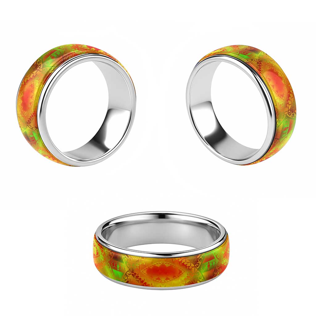 Traditional Samoa Maori Ornament Style Reggae Color Classic Ring - Polynesian Pride