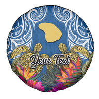 Custom Hawaii Lanai Island Spare Tire Cover Hibiscus Turle and Map with Polynesian Spiral LT03 - Polynesian Pride