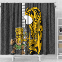 Hawaii Lanai Island Shower Curtain Hawaiian Warrior and Kakau Symbols Abstract Tattoo LT03 - Polynesian Pride