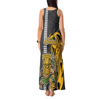 Hawaii Lanai Island Tank Maxi Dress Hawaiian Warrior and Kakau Symbols Abstract Tattoo LT03 - Polynesian Pride