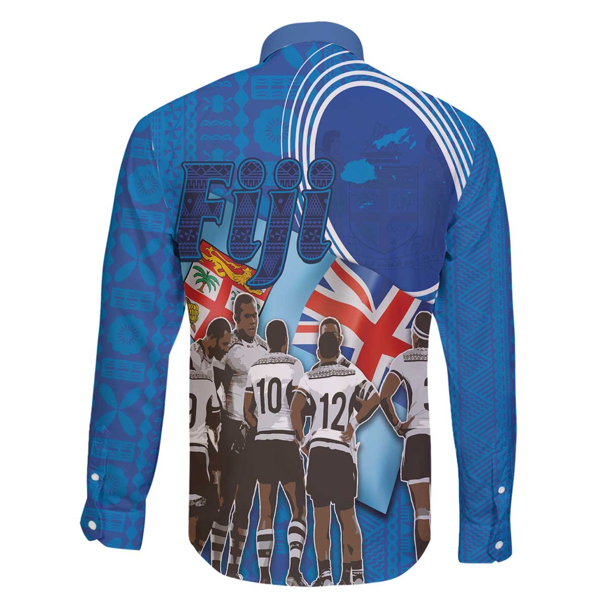 Fiji Rugby Sevens Family Matching Off The Shoulder Long Sleeve Dress and Hawaiian Shirt Commemorate Gold Medal - Rio de Janeiro 2016 LT03 - Polynesian Pride