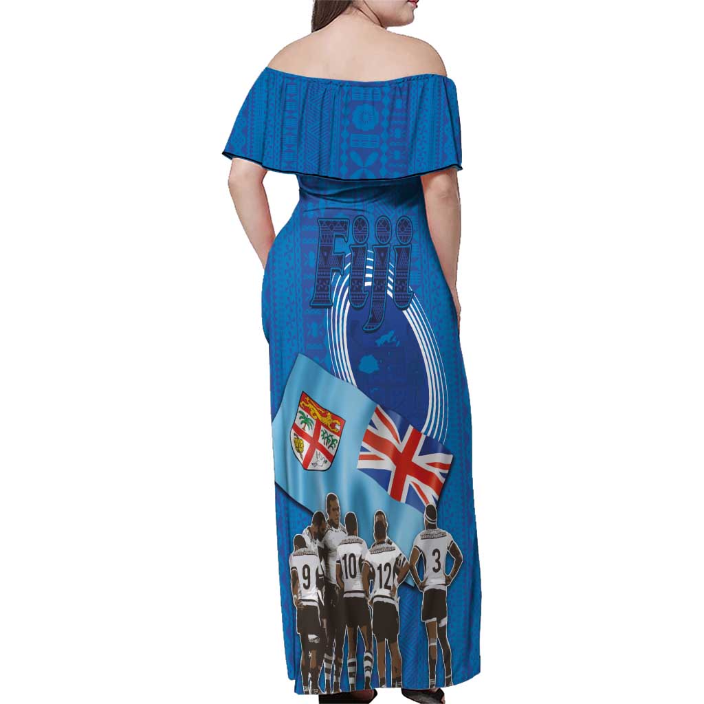 Fiji Rugby Sevens Family Matching Off Shoulder Maxi Dress and Hawaiian Shirt Commemorate Gold Medal - Rio de Janeiro 2016 LT03 - Polynesian Pride