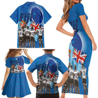 Fiji Rugby Sevens Family Matching Short Sleeve Bodycon Dress and Hawaiian Shirt Commemorate Gold Medal - Rio de Janeiro 2016 LT03 - Polynesian Pride