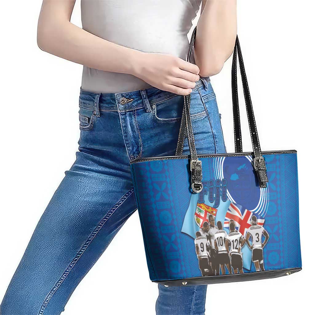Fiji Rugby Sevens Leather Tote Bag Commemorate Gold Medal - Rio de Janeiro 2016 LT03 - Polynesian Pride