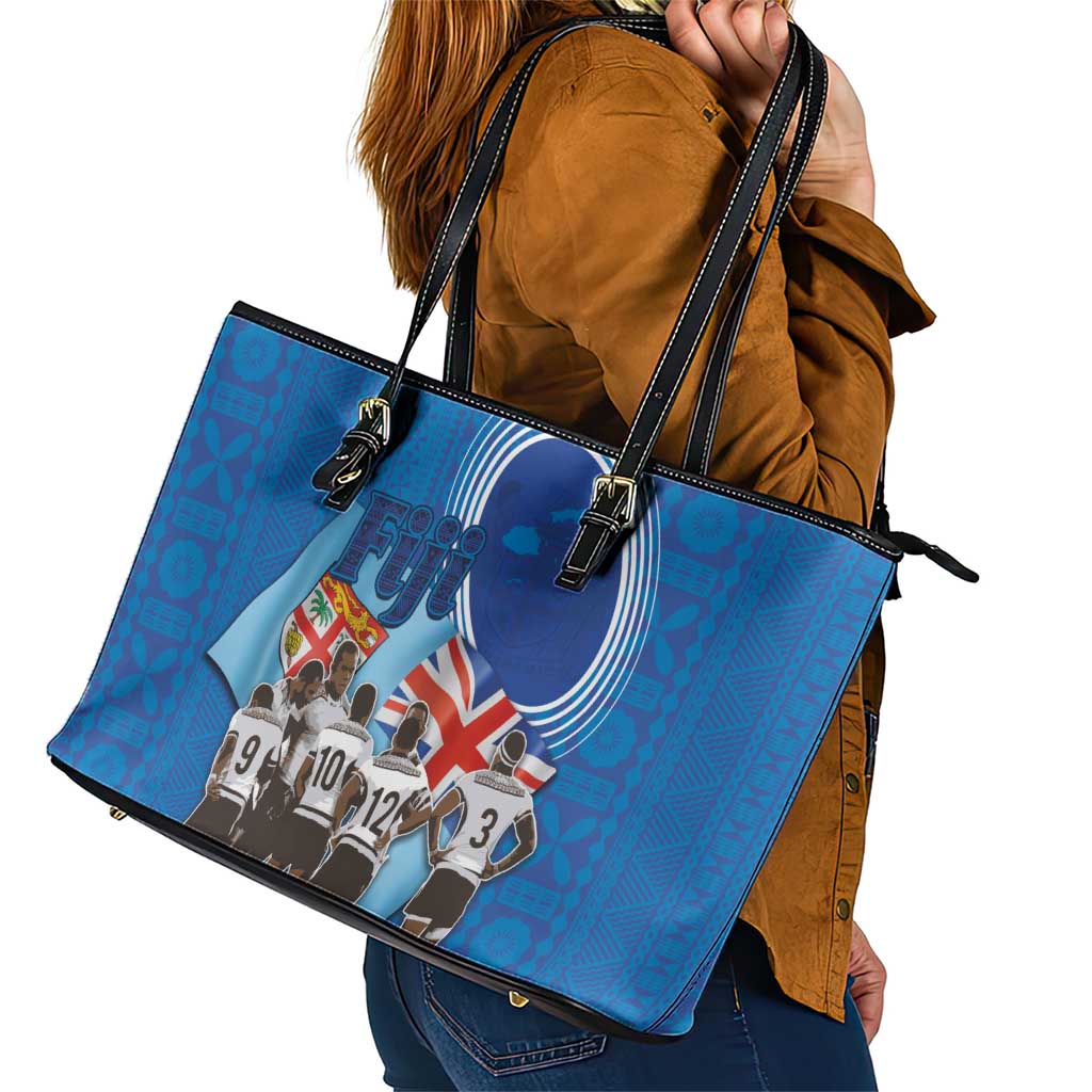 Fiji Rugby Sevens Leather Tote Bag Commemorate Gold Medal - Rio de Janeiro 2016 LT03 - Polynesian Pride