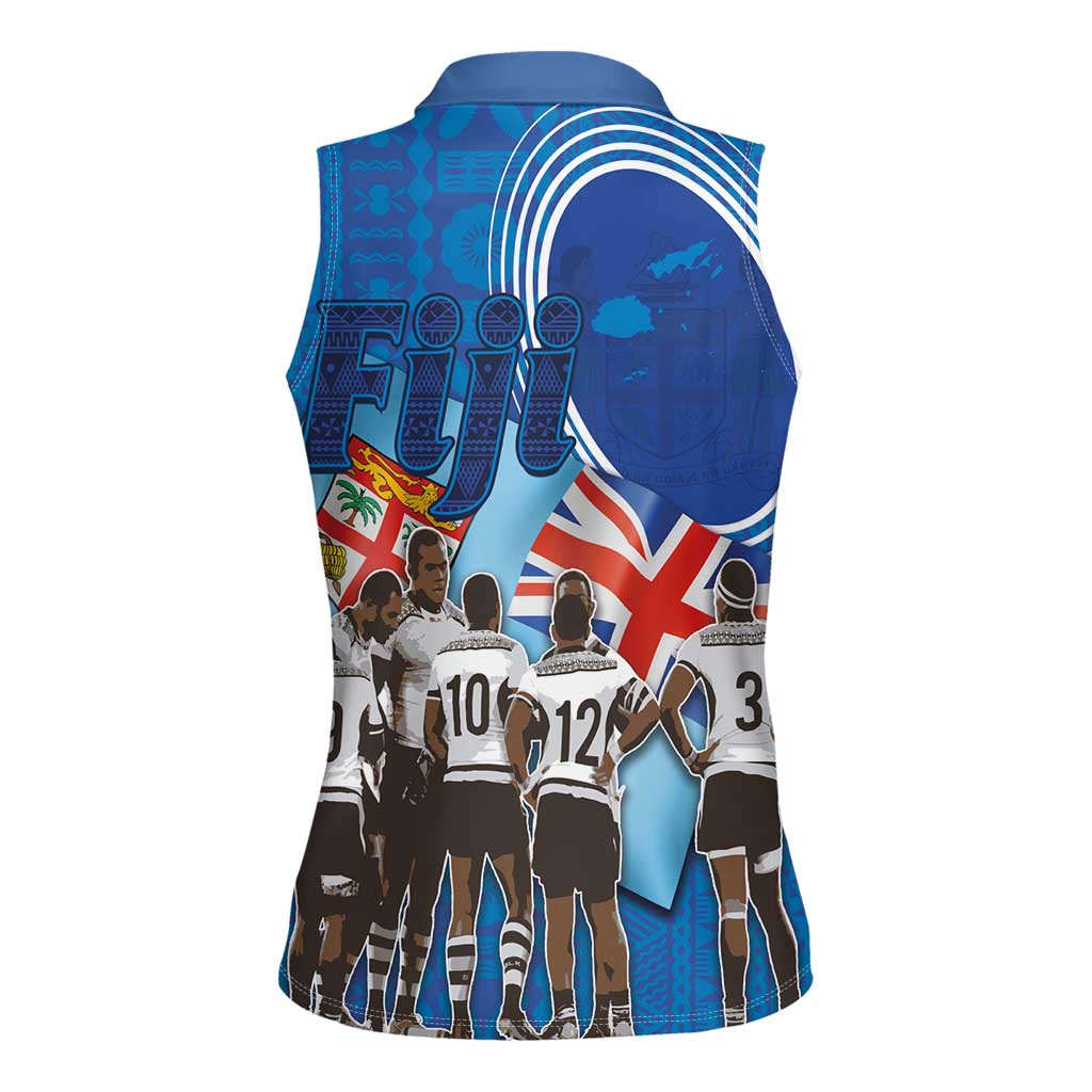 Fiji Rugby Sevens Women Sleeveless Polo Shirt Commemorate Gold Medal - Rio de Janeiro 2016 LT03 - Polynesian Pride
