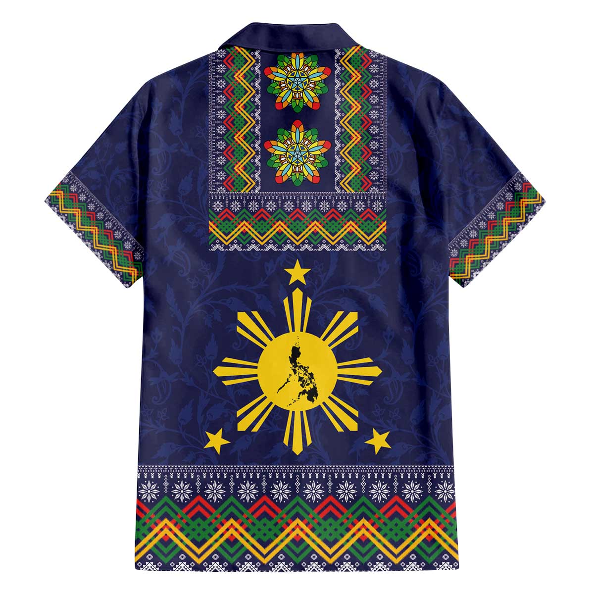 Philippines Merry Christmas Family Matching Off The Shoulder Long Sleeve Dress and Hawaiian Shirt Maligayang Pasko with Parol and Xmas Pattern Barong Style LT03 - Polynesian Pride