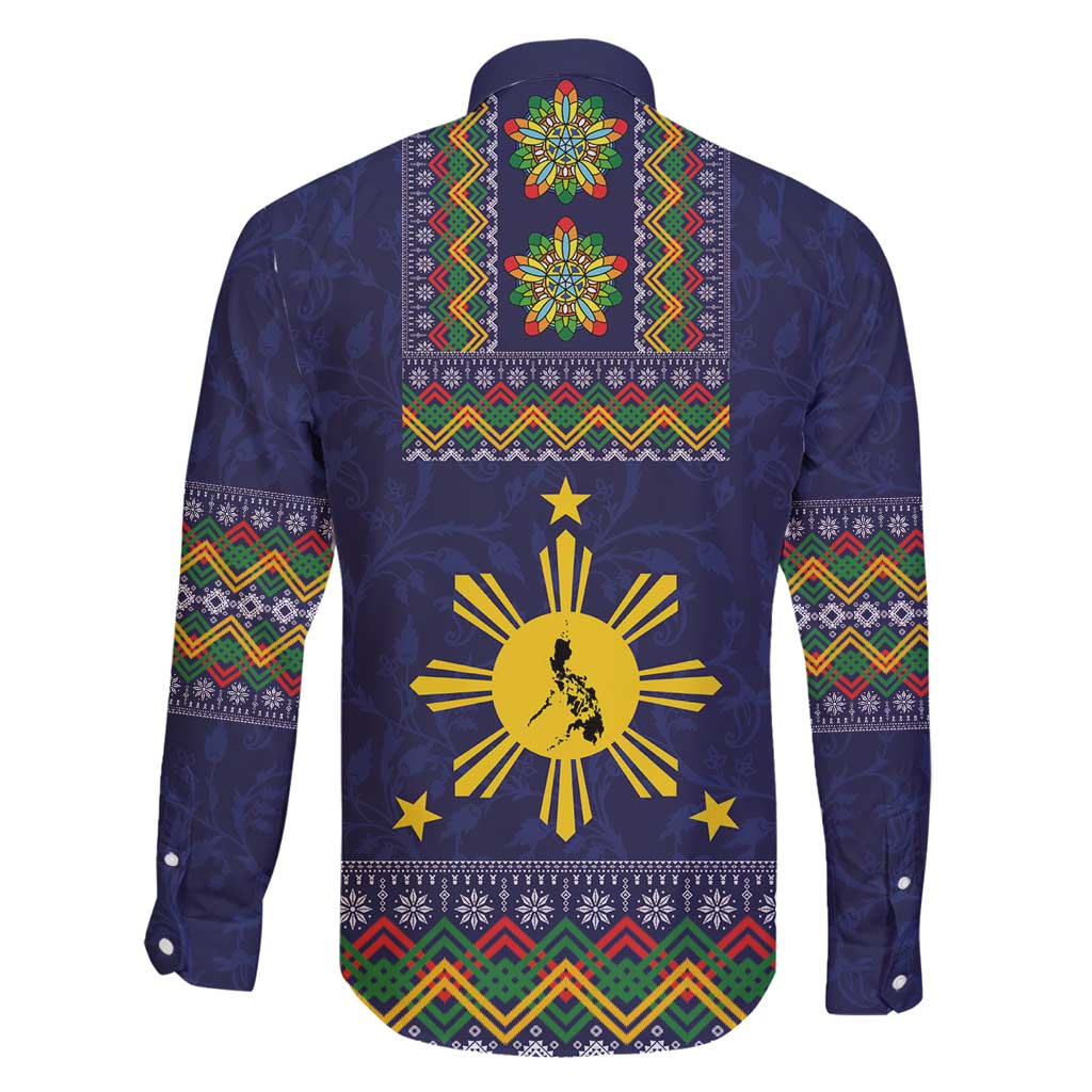 Philippines Merry Christmas Family Matching Tank Maxi Dress and Hawaiian Shirt Maligayang Pasko with Parol and Xmas Pattern Barong Style LT03 - Polynesian Pride