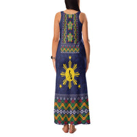 Philippines Merry Christmas Family Matching Tank Maxi Dress and Hawaiian Shirt Maligayang Pasko with Parol and Xmas Pattern Barong Style LT03 - Polynesian Pride