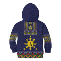 Philippines Merry Christmas Kid Hoodie Maligayang Pasko with Parol and Xmas Pattern Barong Style LT03 - Polynesian Pride