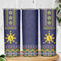 Philippines Merry Christmas Skinny Tumbler Maligayang Pasko with Parol and Xmas Pattern Barong Style LT03 - Polynesian Pride