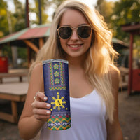 Philippines Merry Christmas Skinny Tumbler Maligayang Pasko with Parol and Xmas Pattern Barong Style LT03 - Polynesian Pride