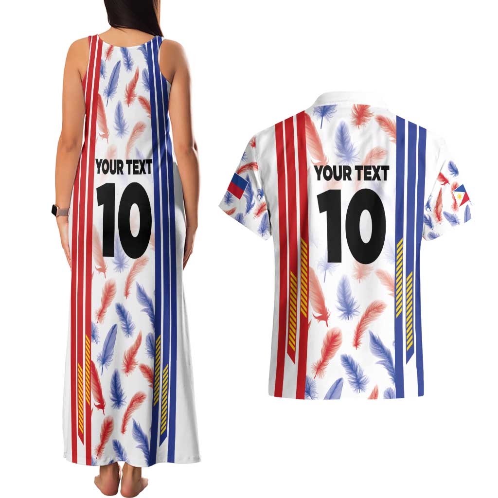 Custom Philippines Champions Football Jersey Couples Matching Tank Maxi Dress and Hawaiian Shirt LT03 - Polynesian Pride