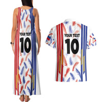 Custom Philippines Champions Football Jersey Couples Matching Tank Maxi Dress and Hawaiian Shirt LT03 - Polynesian Pride