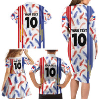 Custom Philippines Champions Football Jersey Family Matching Long Sleeve Bodycon Dress and Hawaiian Shirt LT03 - Polynesian Pride