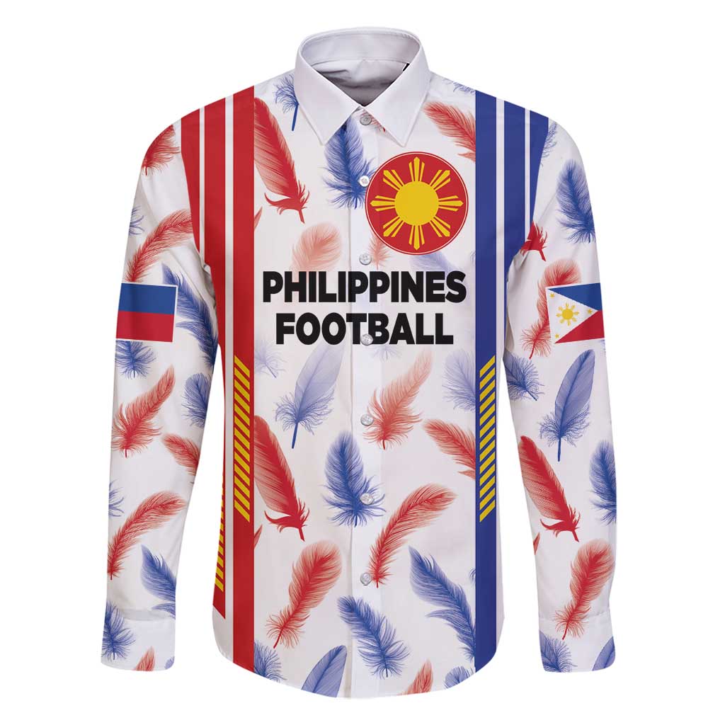 Custom Philippines Champions Football Jersey Family Matching Long Sleeve Bodycon Dress and Hawaiian Shirt LT03 Dad's Shirt - Long Sleeve White - Polynesian Pride