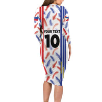 Custom Philippines Champions Football Jersey Family Matching Long Sleeve Bodycon Dress and Hawaiian Shirt LT03 - Polynesian Pride